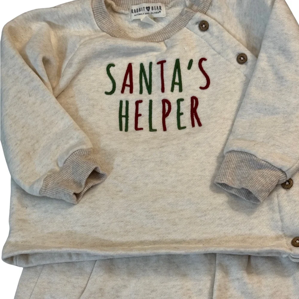 Kids Cream 'Santa's Helper'‎ Matching Set